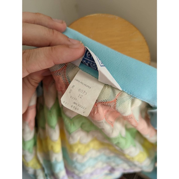 Sears 60s 12 Knit Sweater Rainbow Vintage Sheer Open Weave - Picture 8 of 8